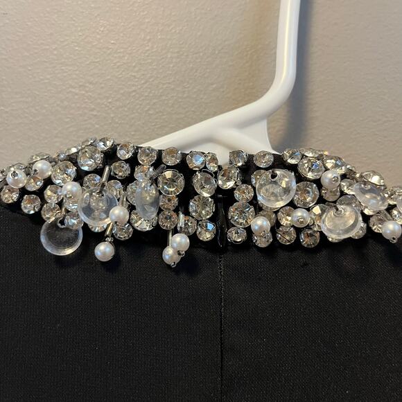 Tuckernuck Black Hoyt Embellished Dress Large Crystal Beading Modern‎ Classic - Picture 6 of 10